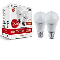 Промо лампа светодиодная Gauss Elementary А60 Груша E27 220В 11Вт 880Лм 2700К 60х110мм 2шт картинка 